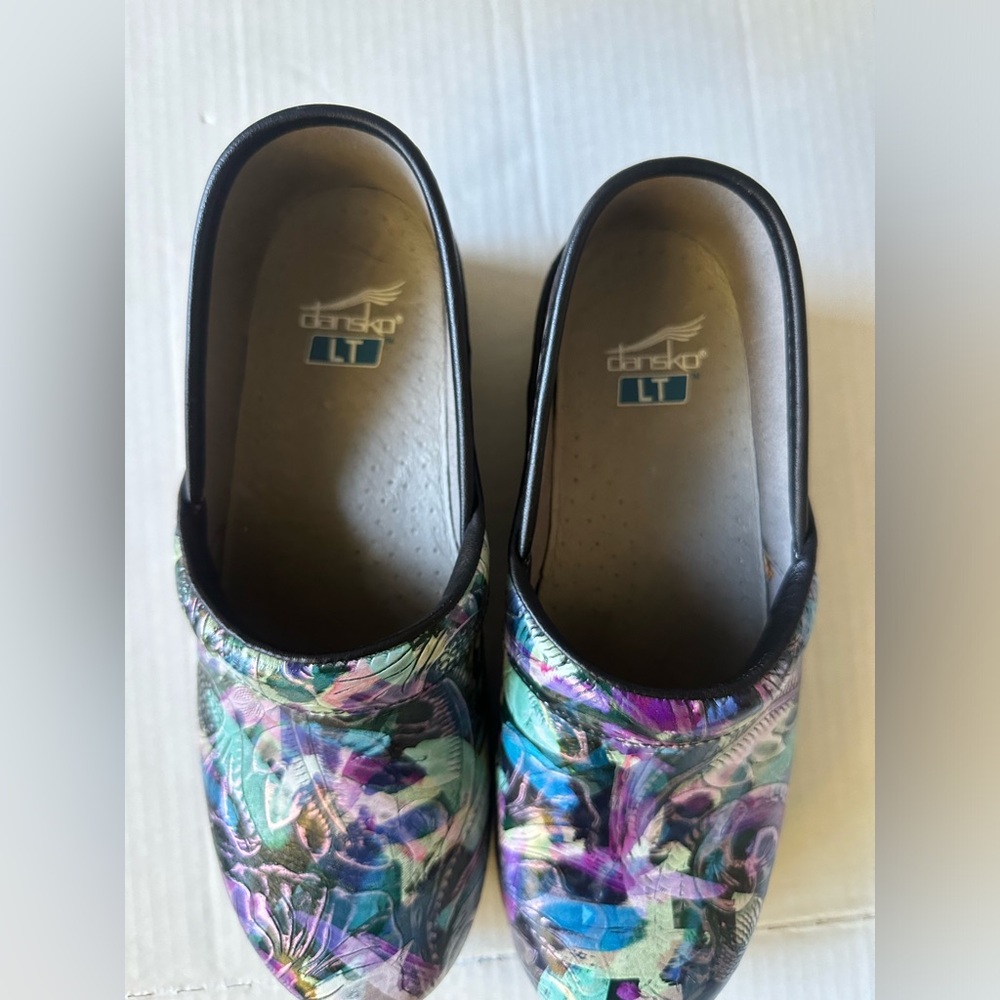 Dansko LT PRO Tooled Watercolor Leather Women's Clogs Size‎ 40 - Picture 4 of 10